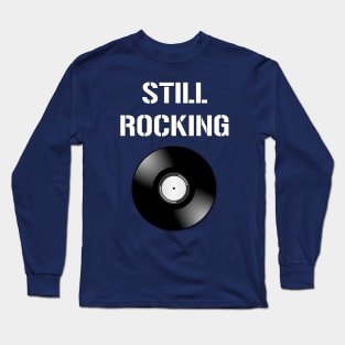 Classic Rock Vinyl Gramophone Record Funny 70's Vintage Musical Long Sleeve T-Shirt